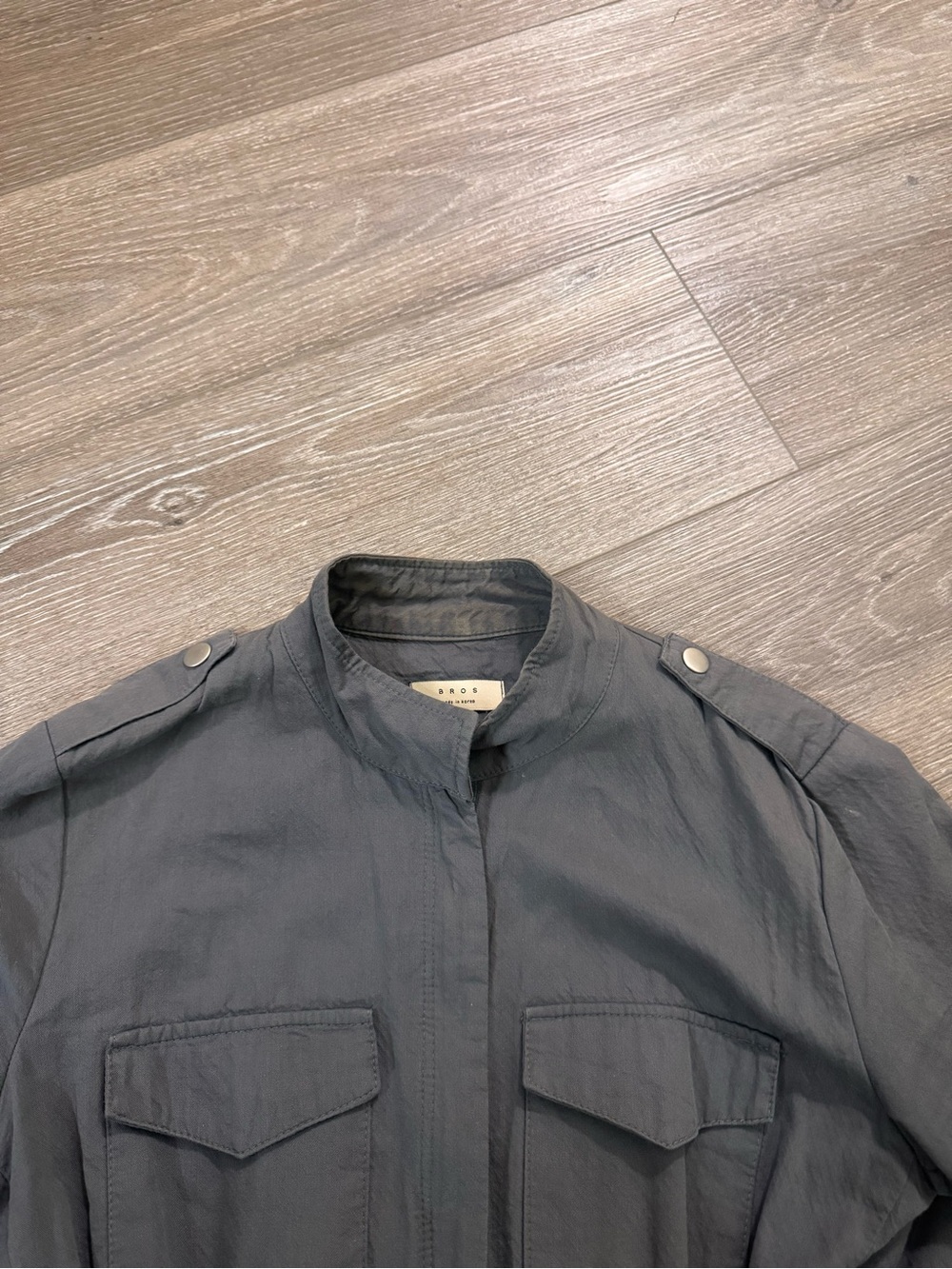 Women's Gray Utility Waist-Defining Jacket - Picture 3 of 3